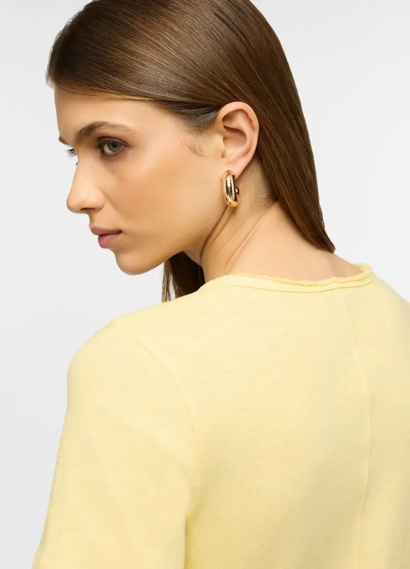 T-shirt Girocollo Donna, Giallo limone miniatura 3