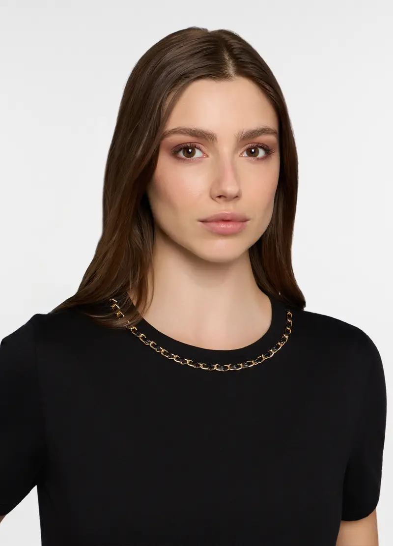 T-shirt Girocollo Donna, Nero miniatura 3