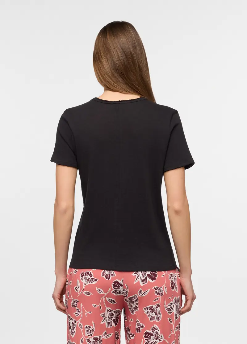 T-shirt Girocollo Donna, Nero miniatura 2