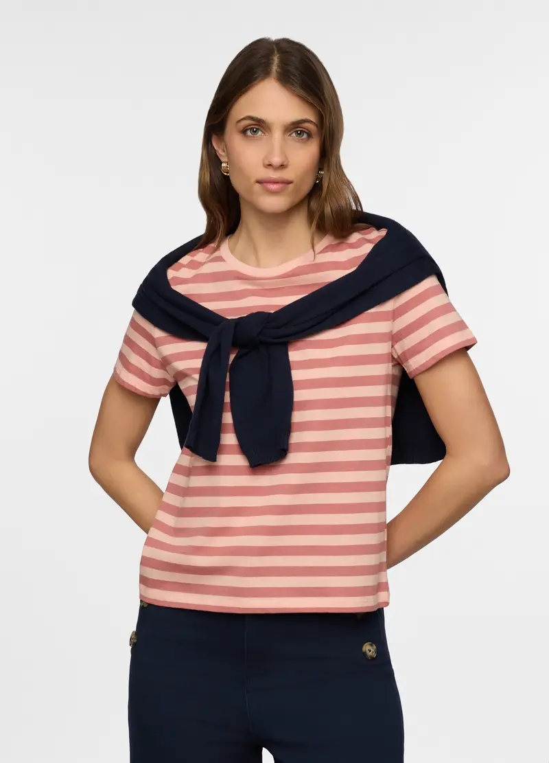 T-shirt Girocollo Donna, Rosa chiaro