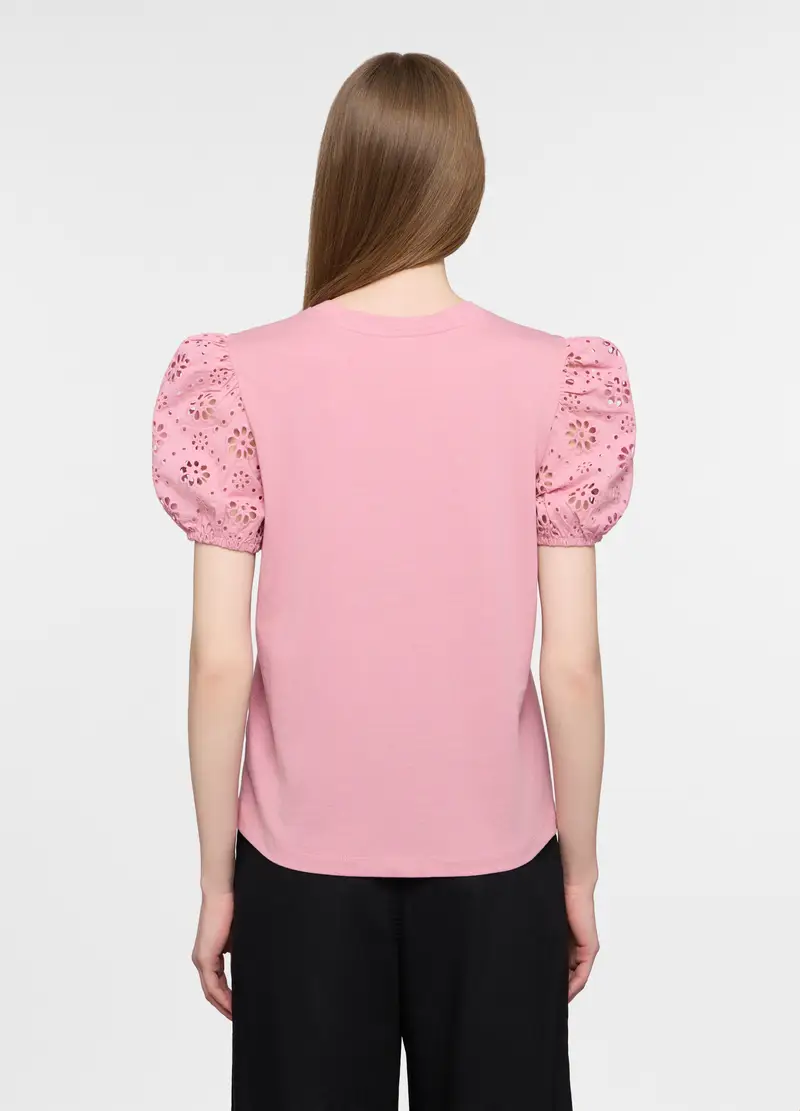 T-shirt Girocollo Donna, Rosa pastello miniatura 2