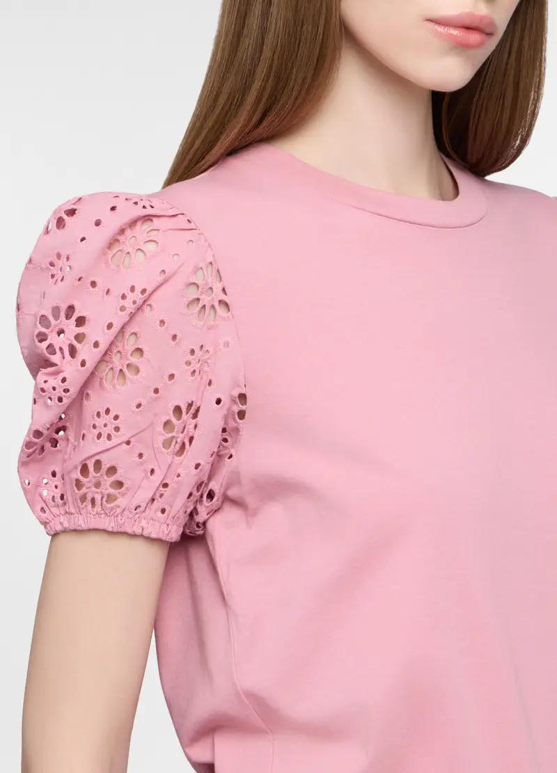 T-shirt Girocollo Donna, Rosa pastello miniatura 3
