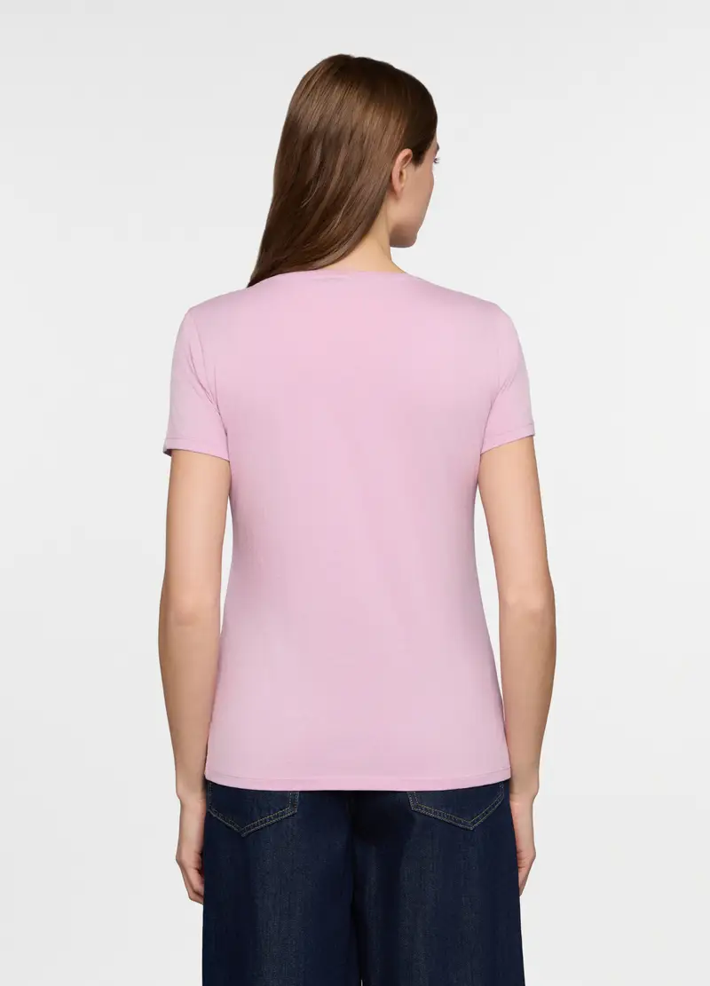 T-shirt Girocollo Donna, Rosa pastello miniatura 2