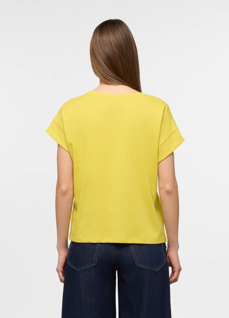 T-shirt Girocollo Donna, Verde acido miniatura 2