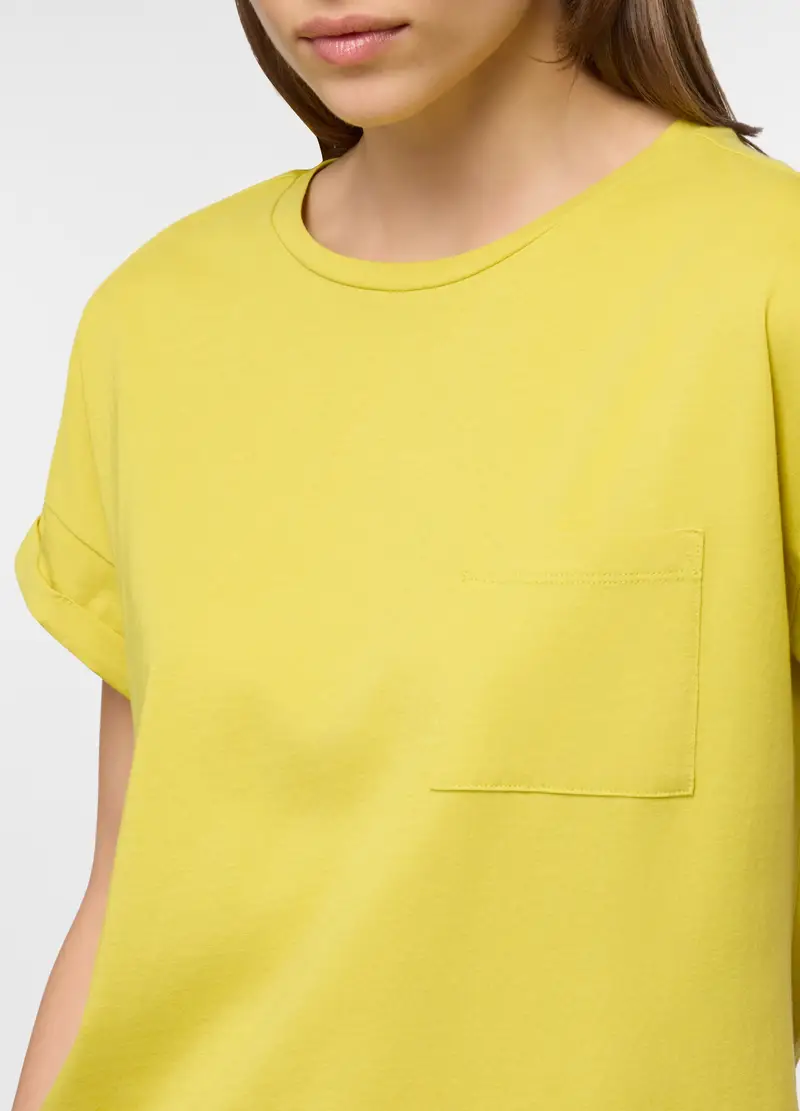 T-shirt Girocollo Donna, Verde acido miniatura 3