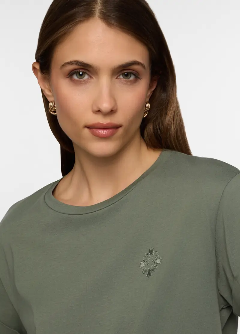 T-shirt Girocollo Donna, Verde oliva miniatura 3