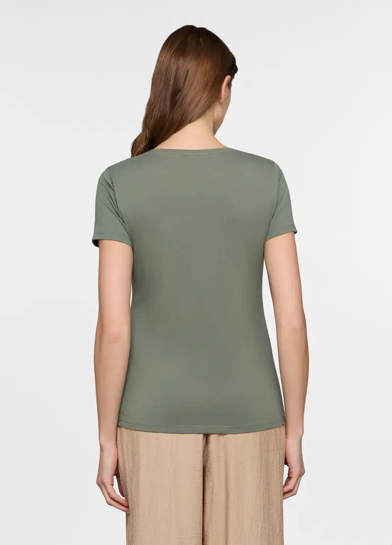 T-shirt Girocollo Donna, Verde salvia miniatura 2