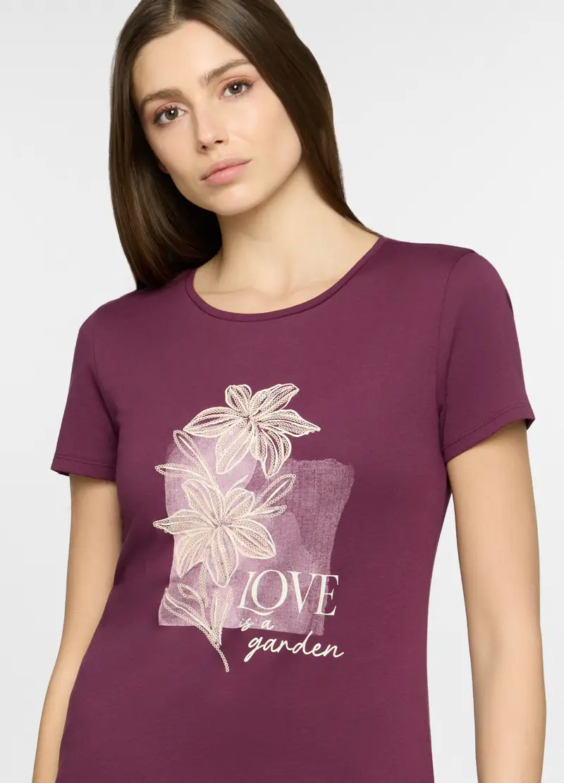 T-shirt Girocollo Donna, Viola malva miniatura 3