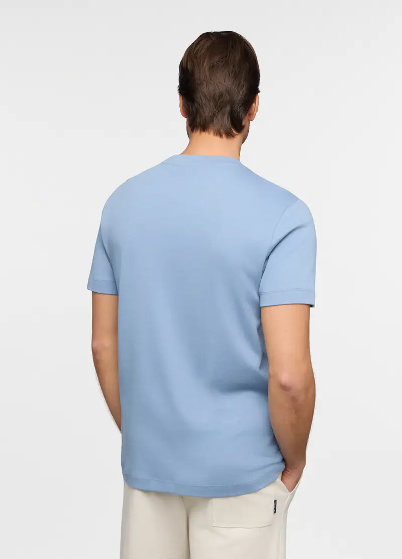 T-shirt Girocollo In Interlock Di Cotone Uomo, Unisex, Azzurro celeste miniatura 2
