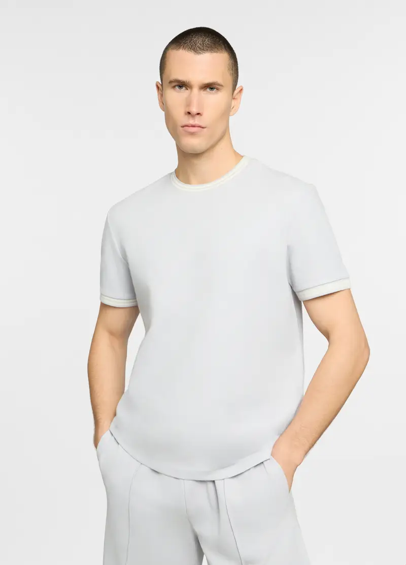 T-shirt Girocollo In Maglia Uomo, Unisex, Azzurro carta da zucchero