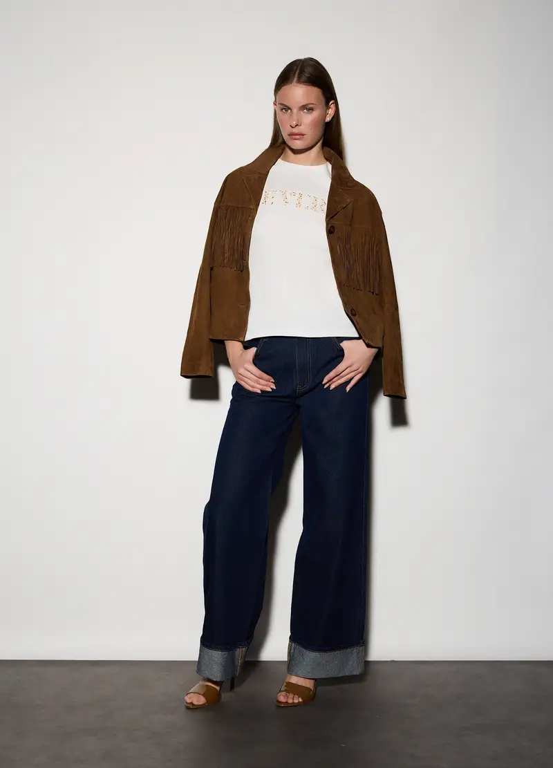 T-shirt Girocollo Stretch Donna, Unisex, Bianco