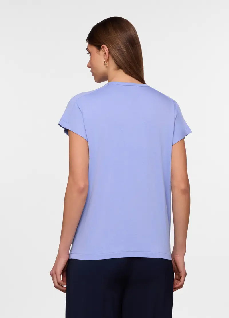 T-shirt Girocollo Stretch Donna, Viola lilla miniatura 2