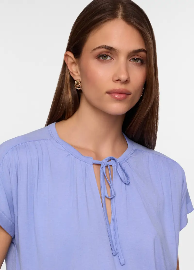 T-shirt Girocollo Stretch Donna, Viola lilla miniatura 3