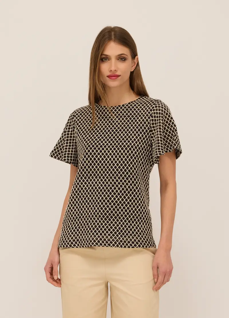 T-shirt In Pizzo Donna, Bianco