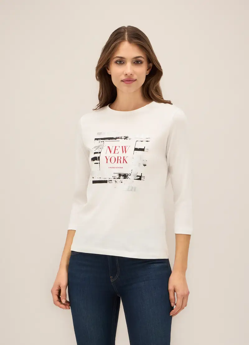 T-shirt In Puro Cotone Donna, Bianco