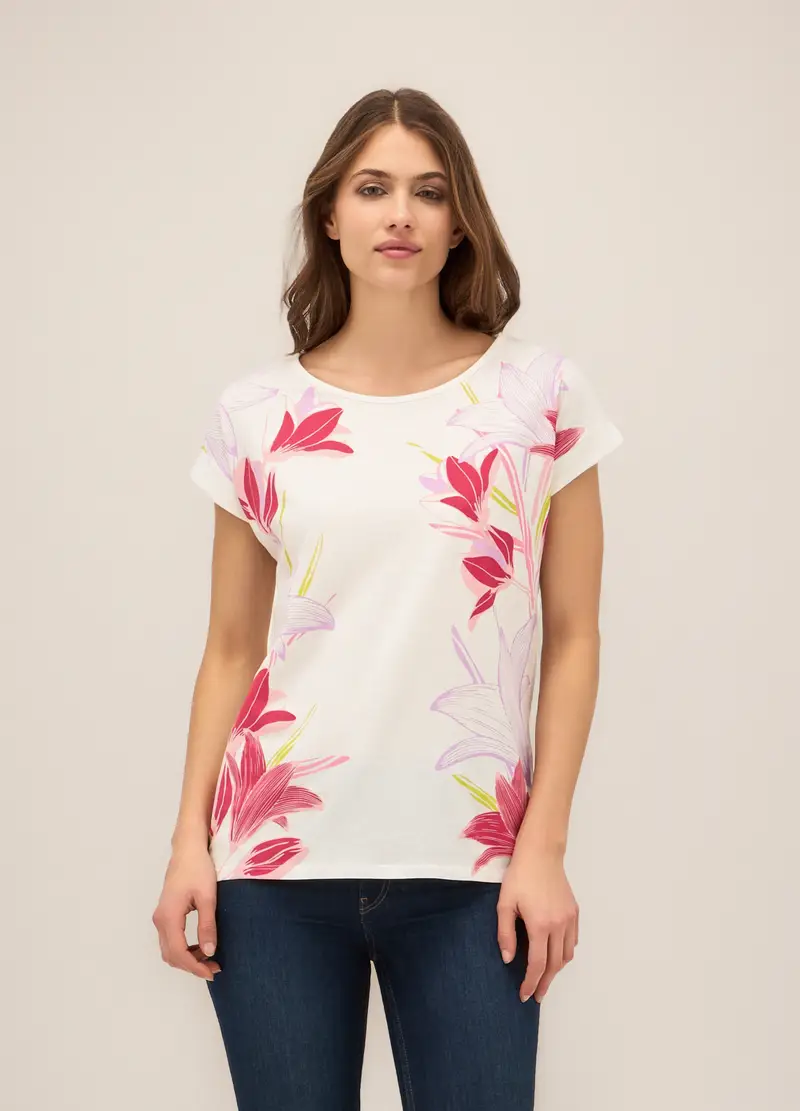 T-shirt In Puro Cotone Donna, Bianco