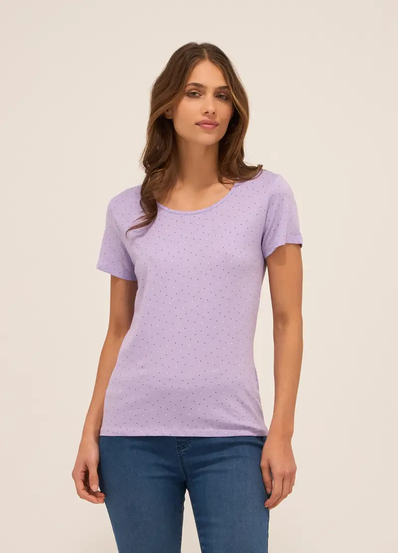 T-shirt In Puro Cotone Donna, Grigio cemento