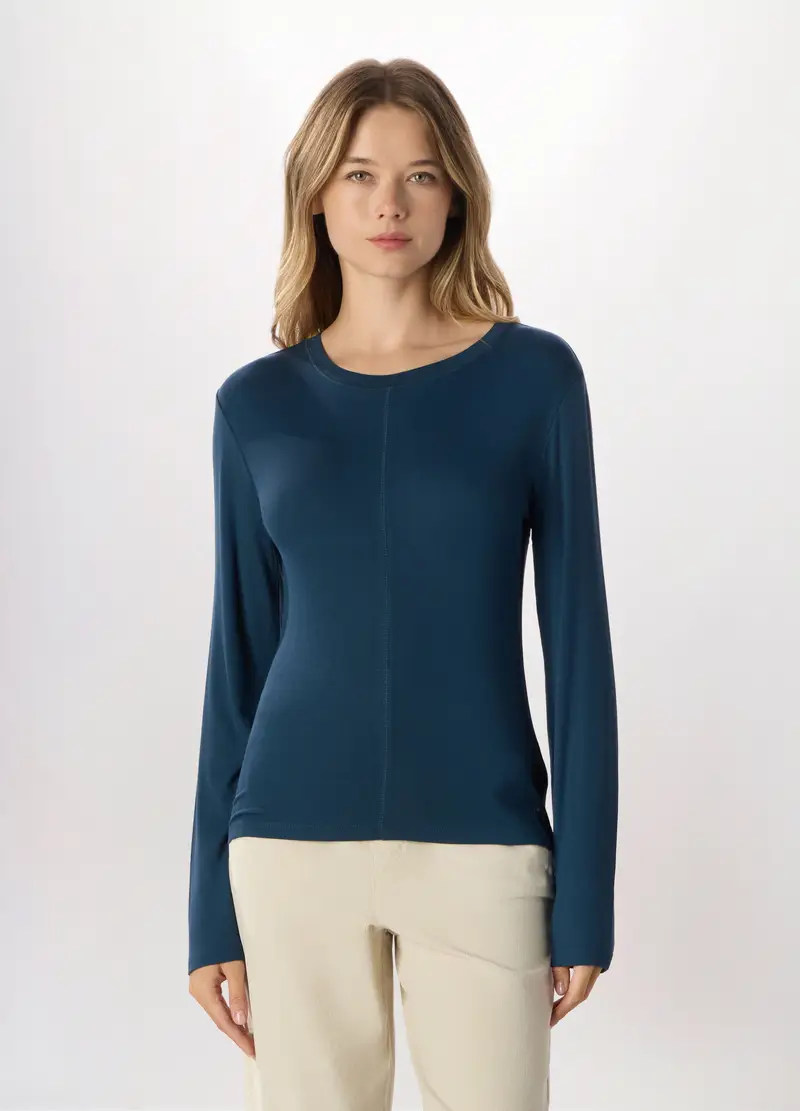 T-shirt In Viscosa Stretch Holistic Donna Fitness, Blu Bluette