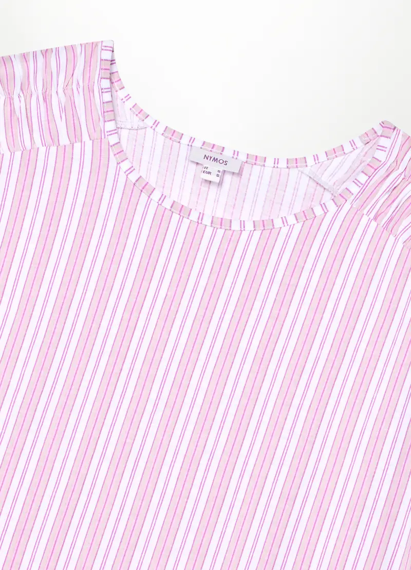 T-shirt Pigiama In Jersey Di Puro Cotone Donna, Bianco/Rosa