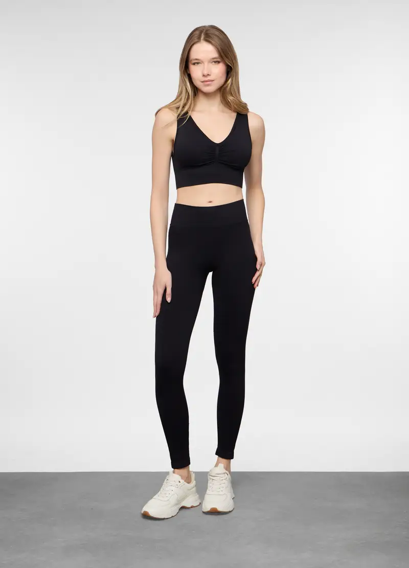 Top Con Scollo A V Stretch Holistic Donna, Nero