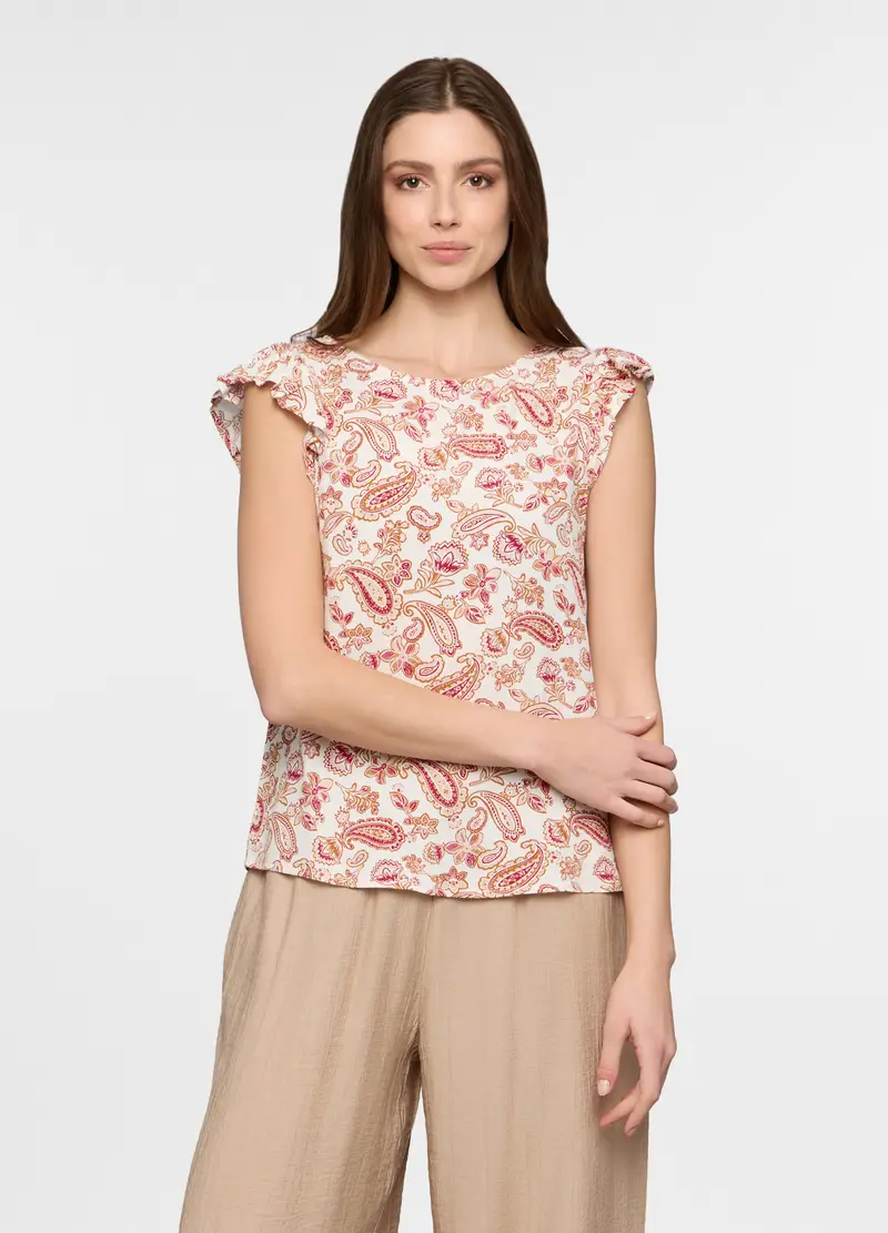 Top Girocollo Donna, Bianco