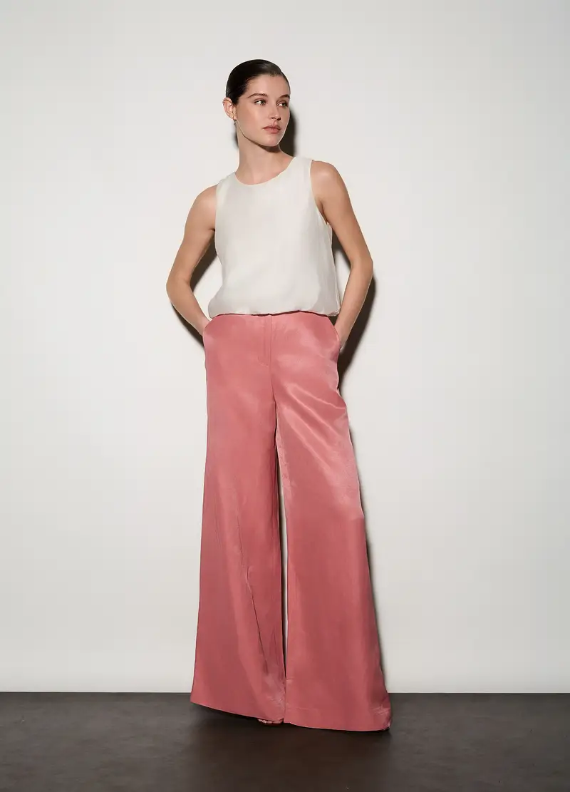 Top Girocollo In Jersey Stretch Donna, Unisex, Bianco gesso