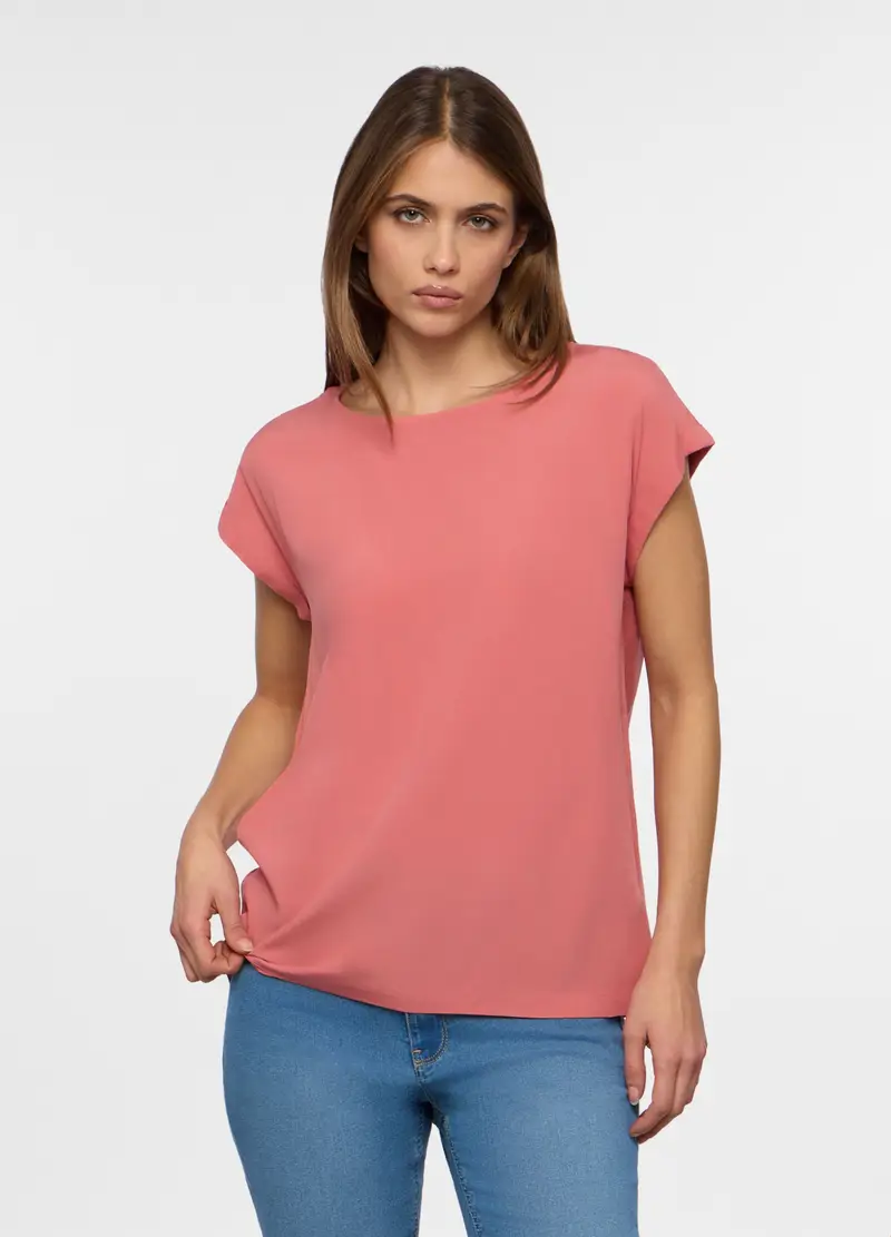 Top In Pura Viscosa Donna, Rosa pastello