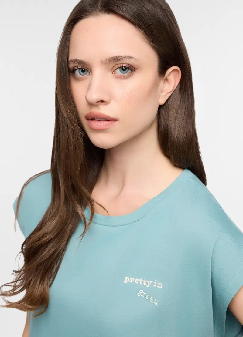 Top Pigiama Corto Donna, Azzurro celeste miniatura 3