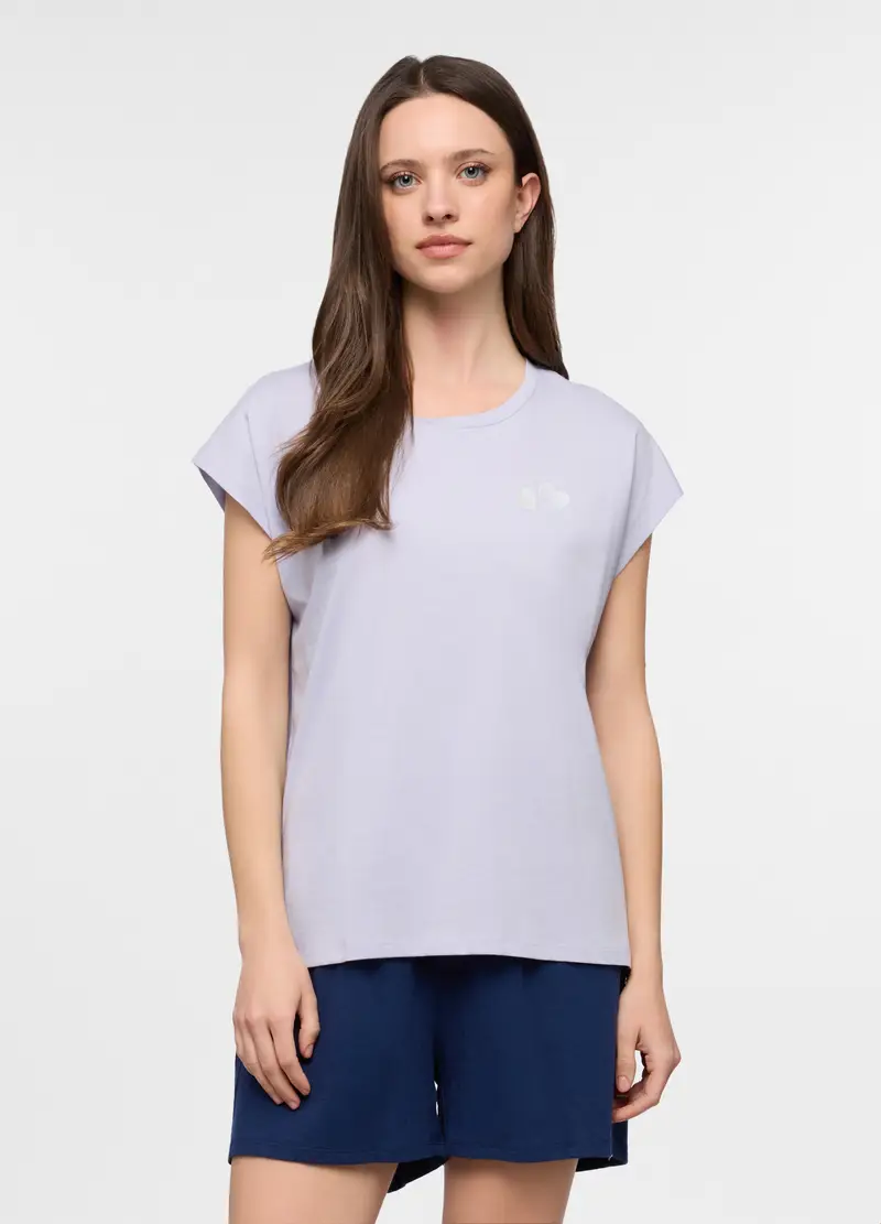 Top Pigiama Corto Donna, Viola lilla