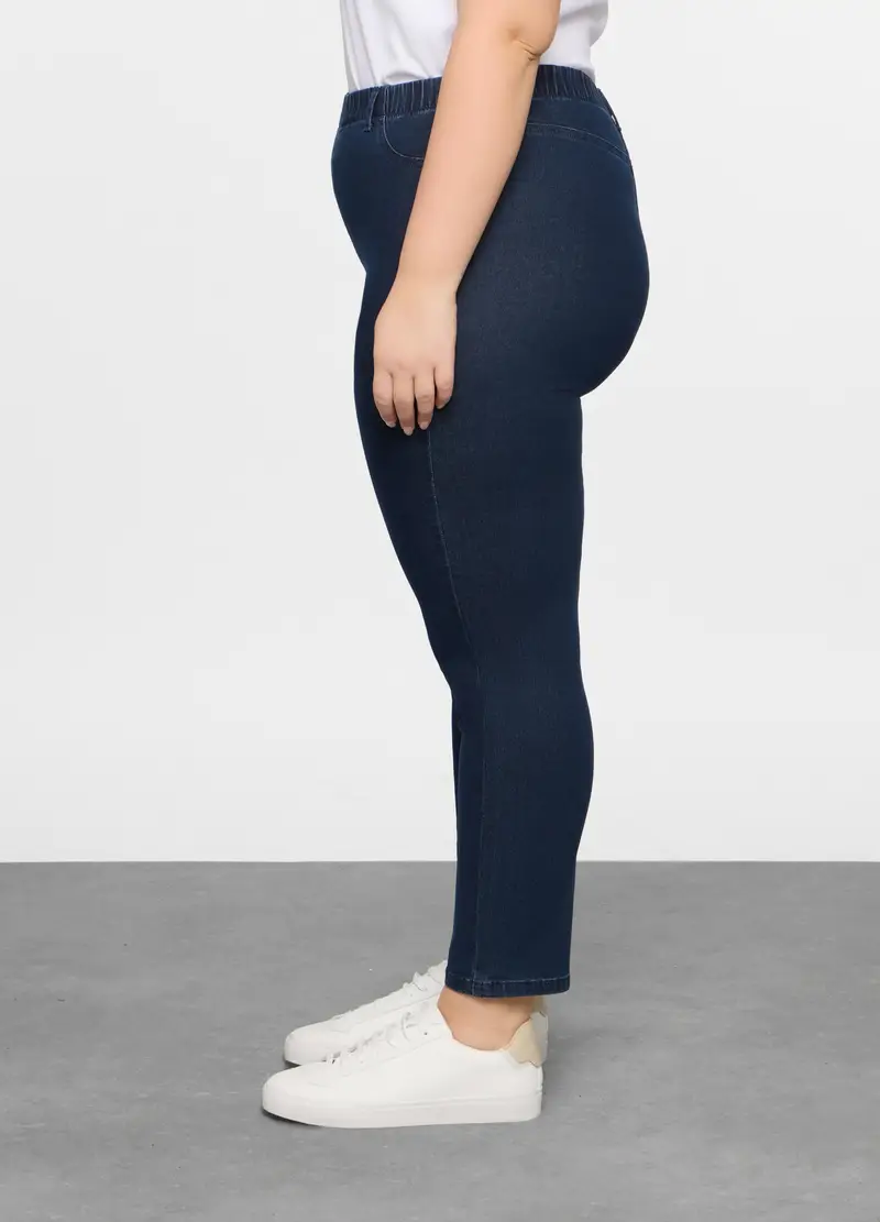 Treggings Fit Slim In Denim Stretch Donna Curvy, Blu miniatura 2