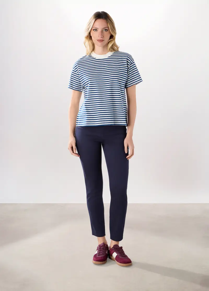 Treggings In Cotone Stretch Donna, Blu navy