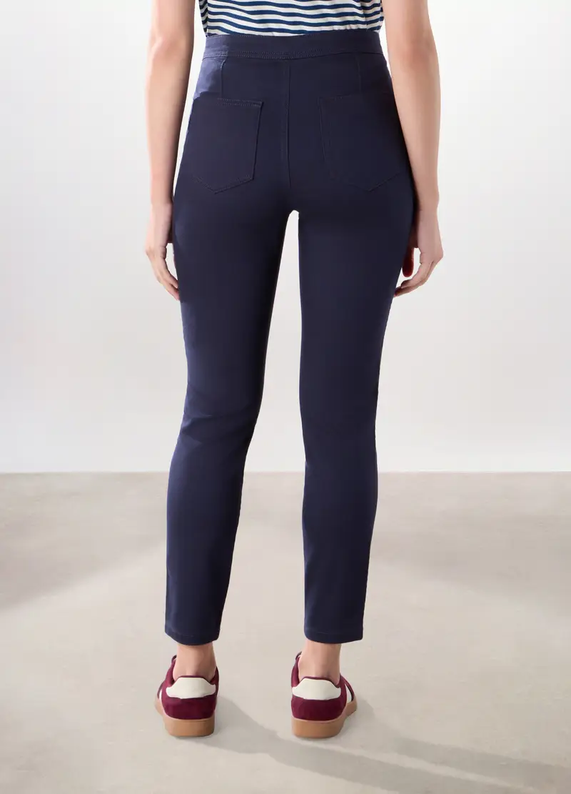 Treggings In Cotone Stretch Donna, Blu navy miniatura 2