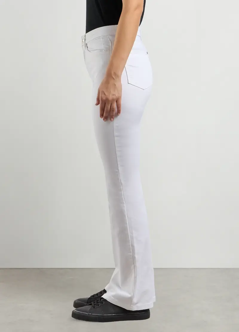 Treggings In Misto Cotone Stretch Donna, Bianco gesso miniatura 3