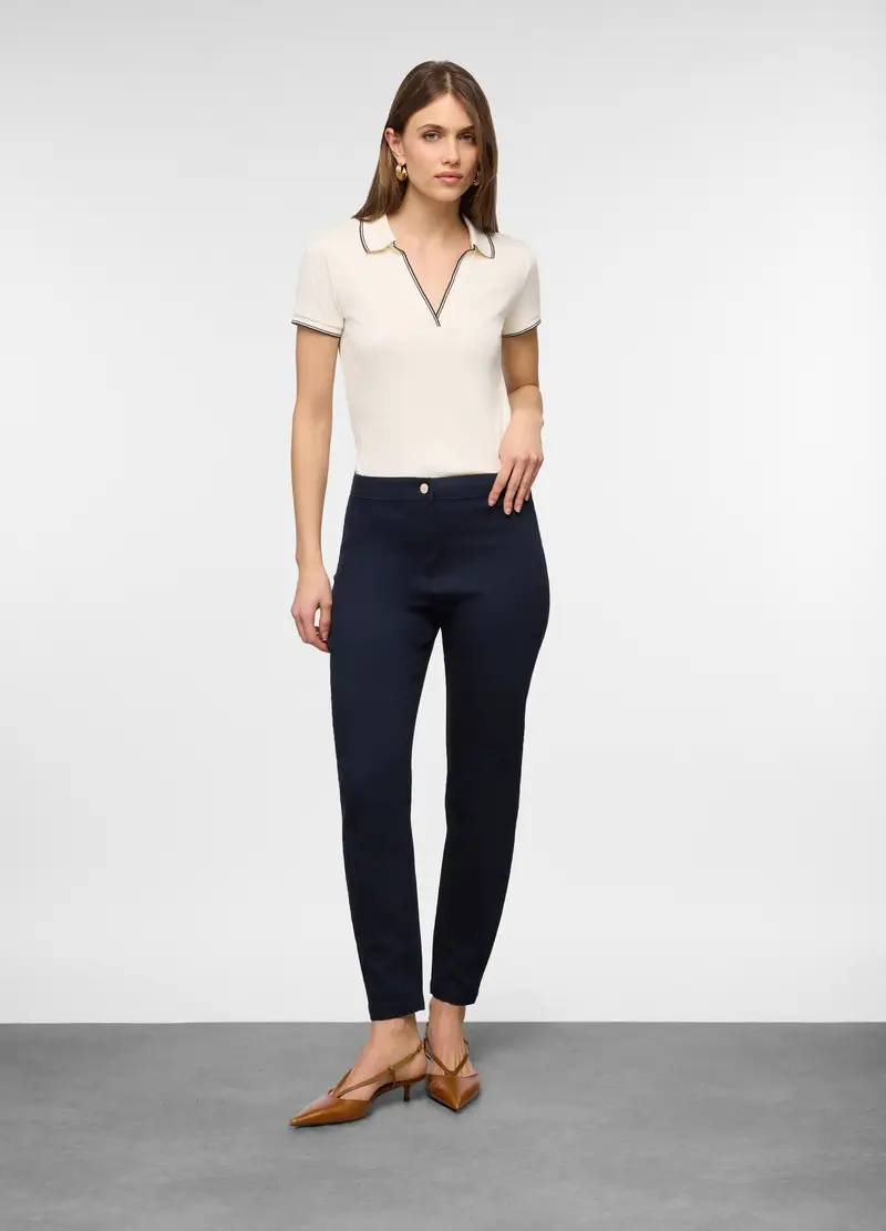 Treggings Slim Fit Donna, Blu navy