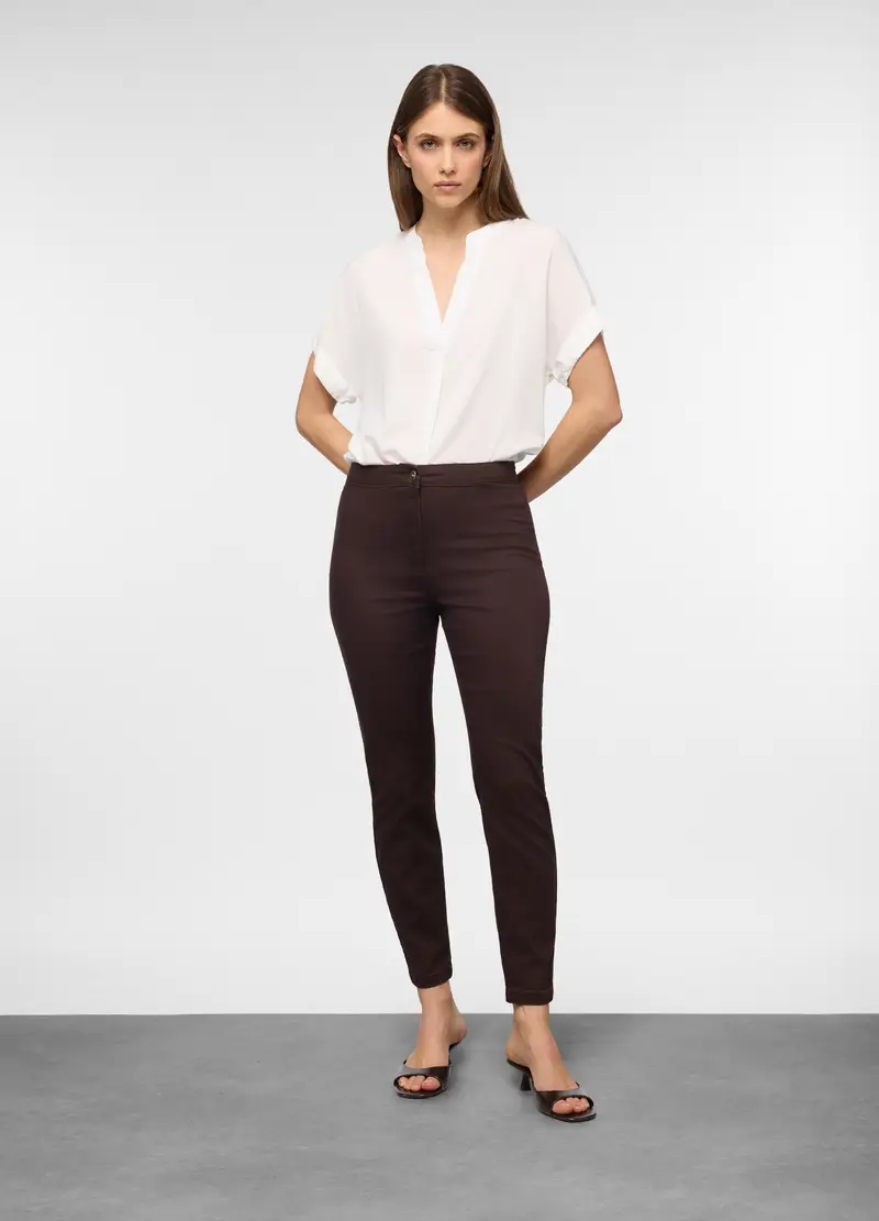Treggings Slim Fit Donna, Marrone cioccolato