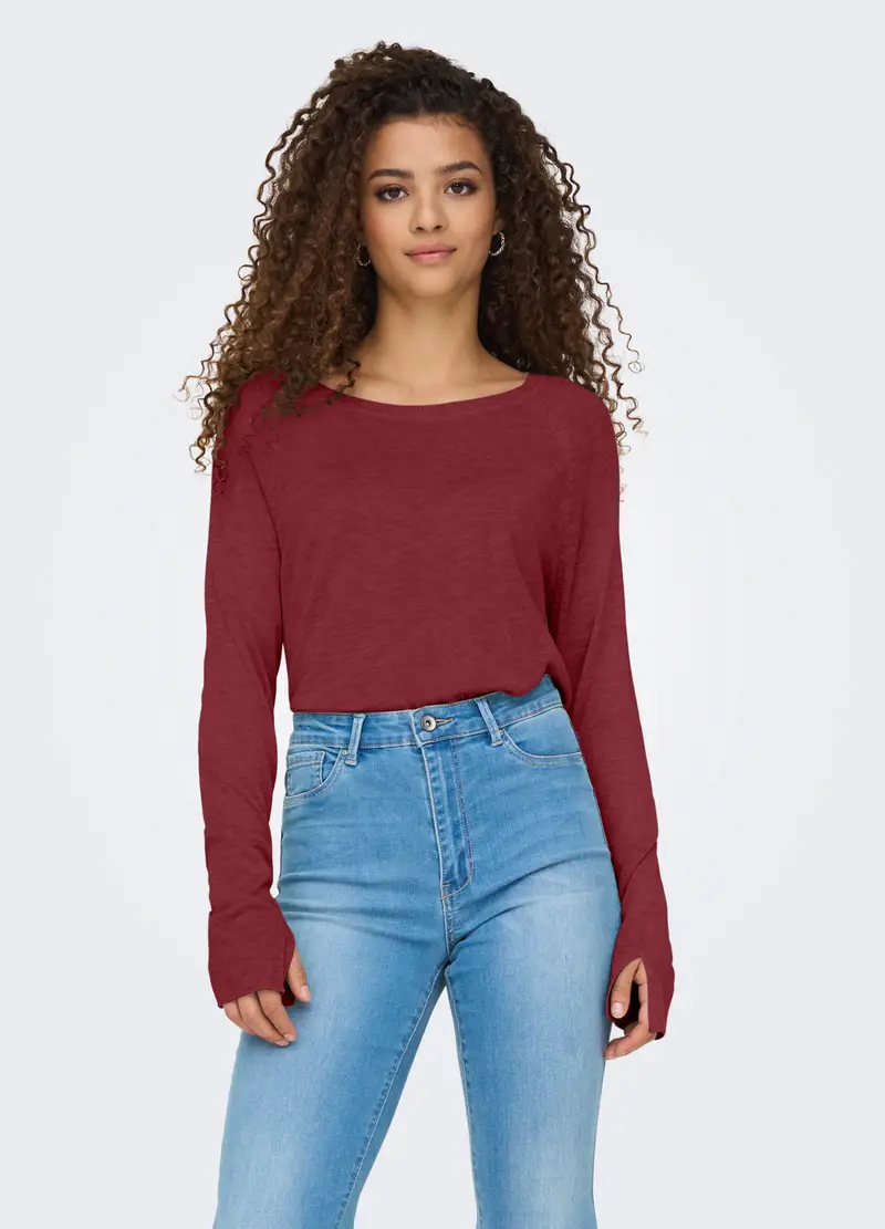 Tricot A Barchetta Donna, Unisex, Rosso