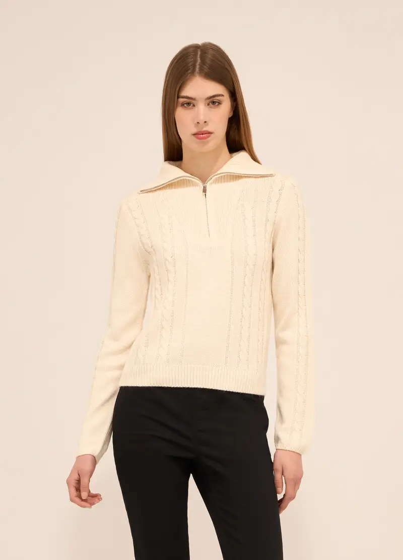 Upim, Tricot A Collo Alto Donna, Bianco panna, Taglia: XS