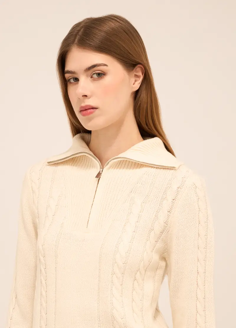 Upim, Tricot A Collo Alto Donna, Bianco panna, Taglia: XS miniatura 2