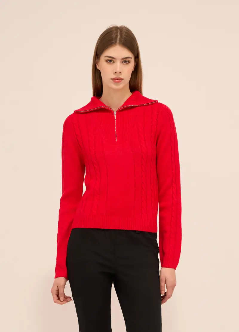 Upim, Tricot A Collo Alto Donna, Rosso aragosta, Taglia: XS