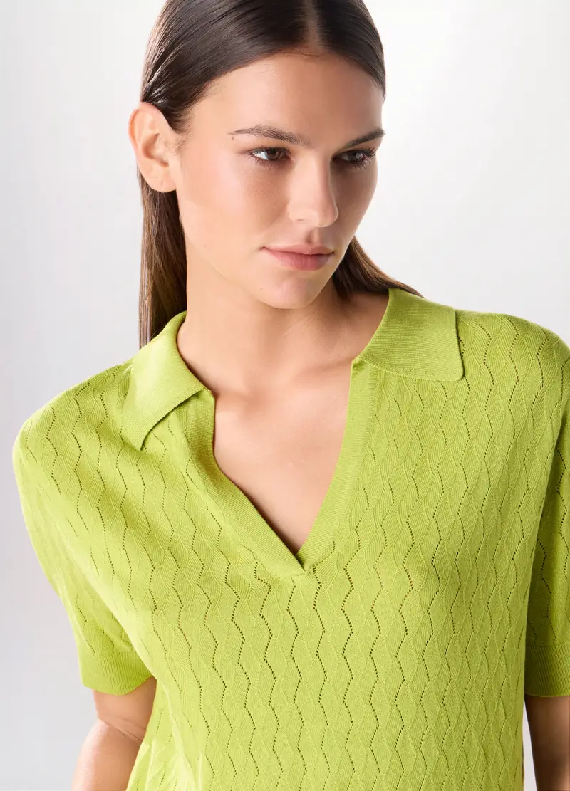 Upim, Tricot A Maniche Corte In Misto Viscosa Donna, Verde chiaro, Taglia: S miniatura 2