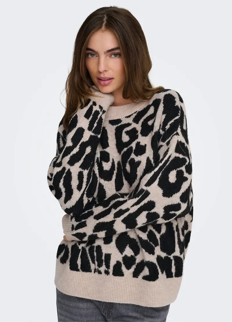 Tricot Animalier Donna, Unisex, Grigio chiaro miniatura 3