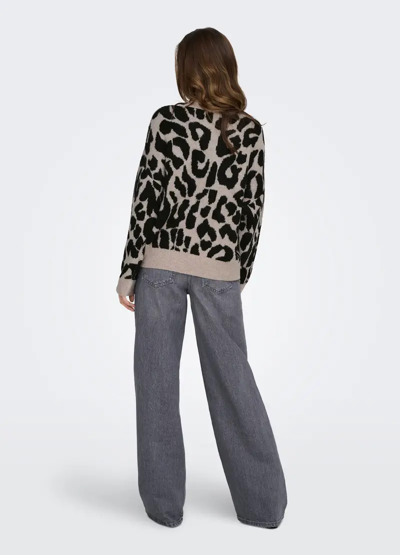Tricot Animalier Donna, Unisex, Grigio chiaro