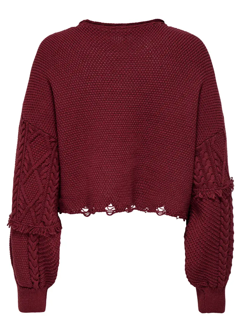 Tricot Con Frange Donna, Unisex, Rosso miniatura 2