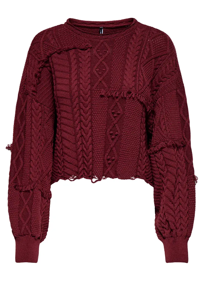 Tricot Con Frange Donna, Unisex, Rosso