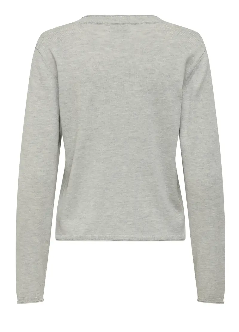Tricot Con Scollo A V Donna, Unisex, Grigio chiaro miniatura 2