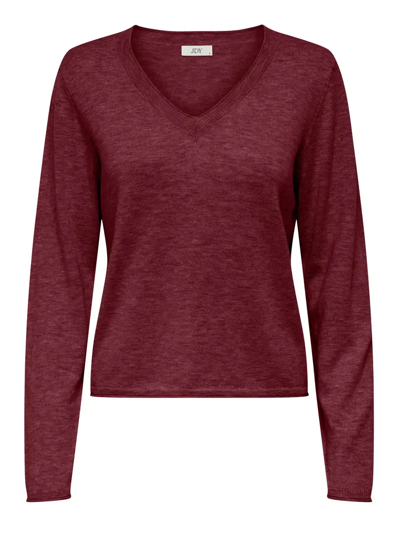 Tricot Con Scollo A V Donna, Unisex, Rosso scuro
