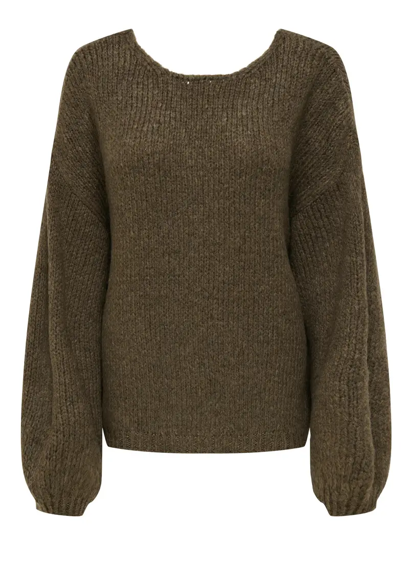 Tricot Con Scollo A V Donna, Unisex, Verde scuro miniatura 3