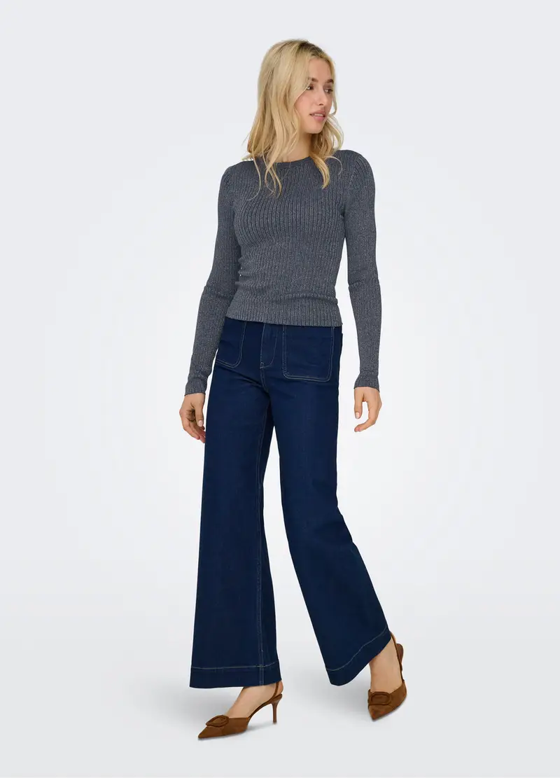 Tricot In Costina Donna, Unisex, Blu Bluette miniatura 3