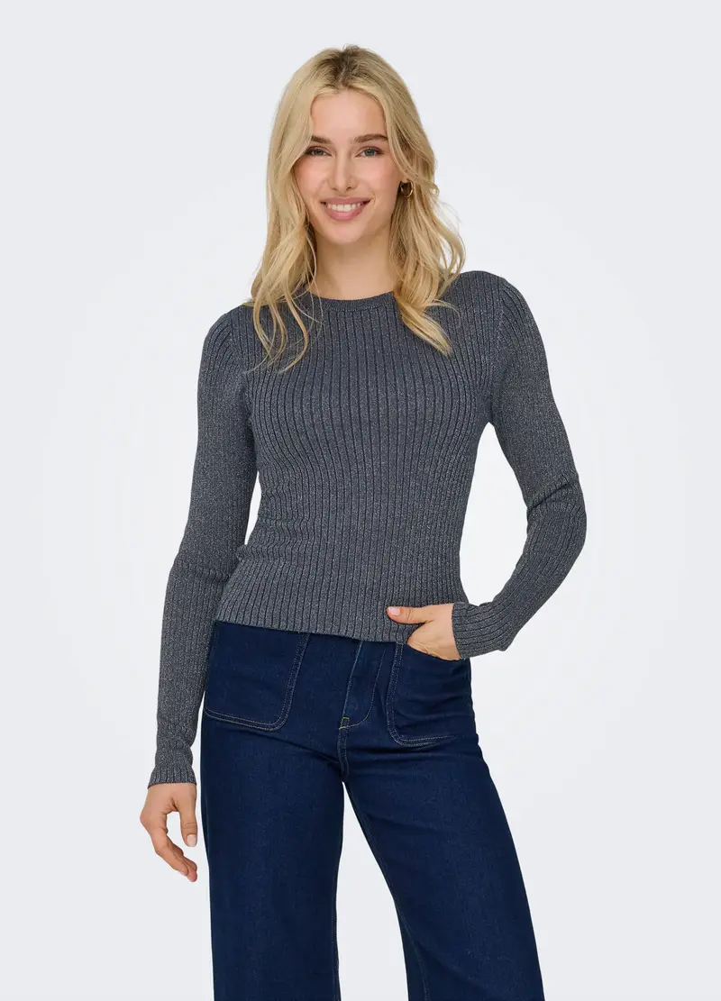 Tricot In Costina Donna, Unisex, Blu Bluette