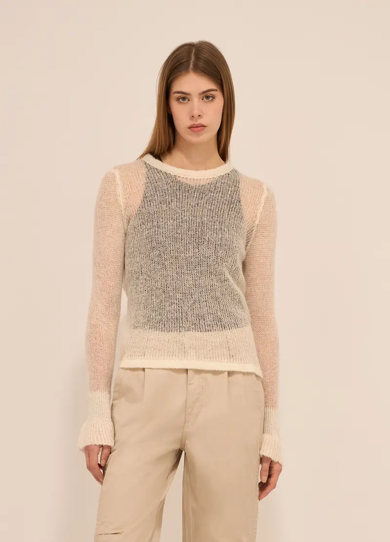 Upim, Tricot In Misto Lana Di Alpaca Donna, Bianco panna, Taglia: XS